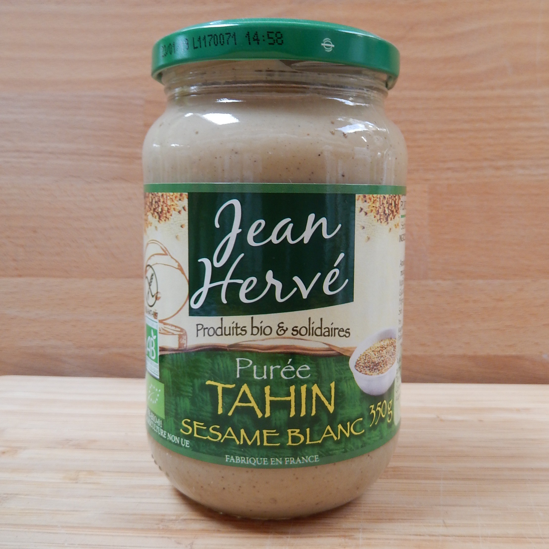 tahin bio complet purée ou crème de sésame tahini grec entier sans sel