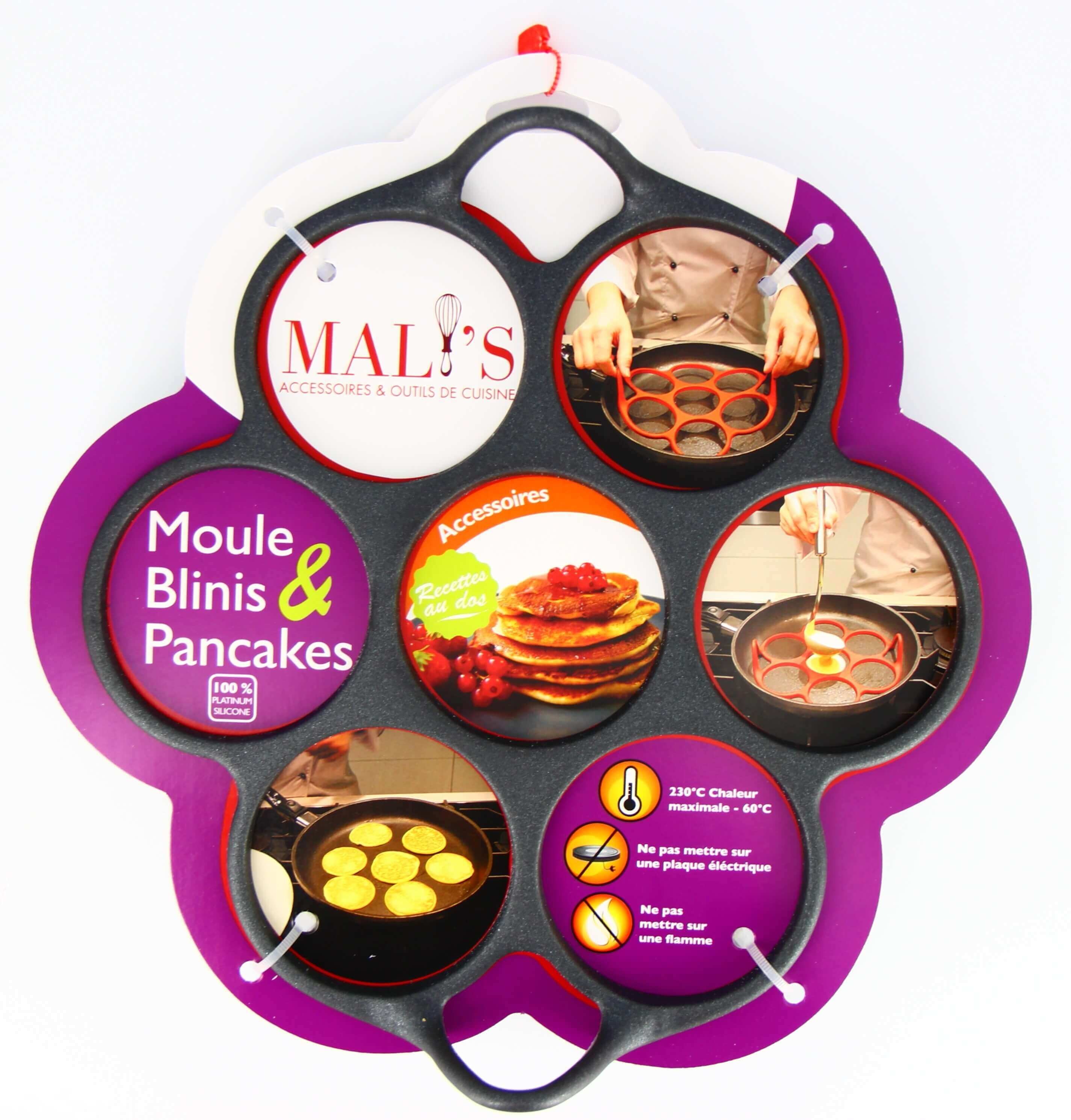 Akenz - Moule à 7 anneau cercle pancakes blinis oeuf en silicone